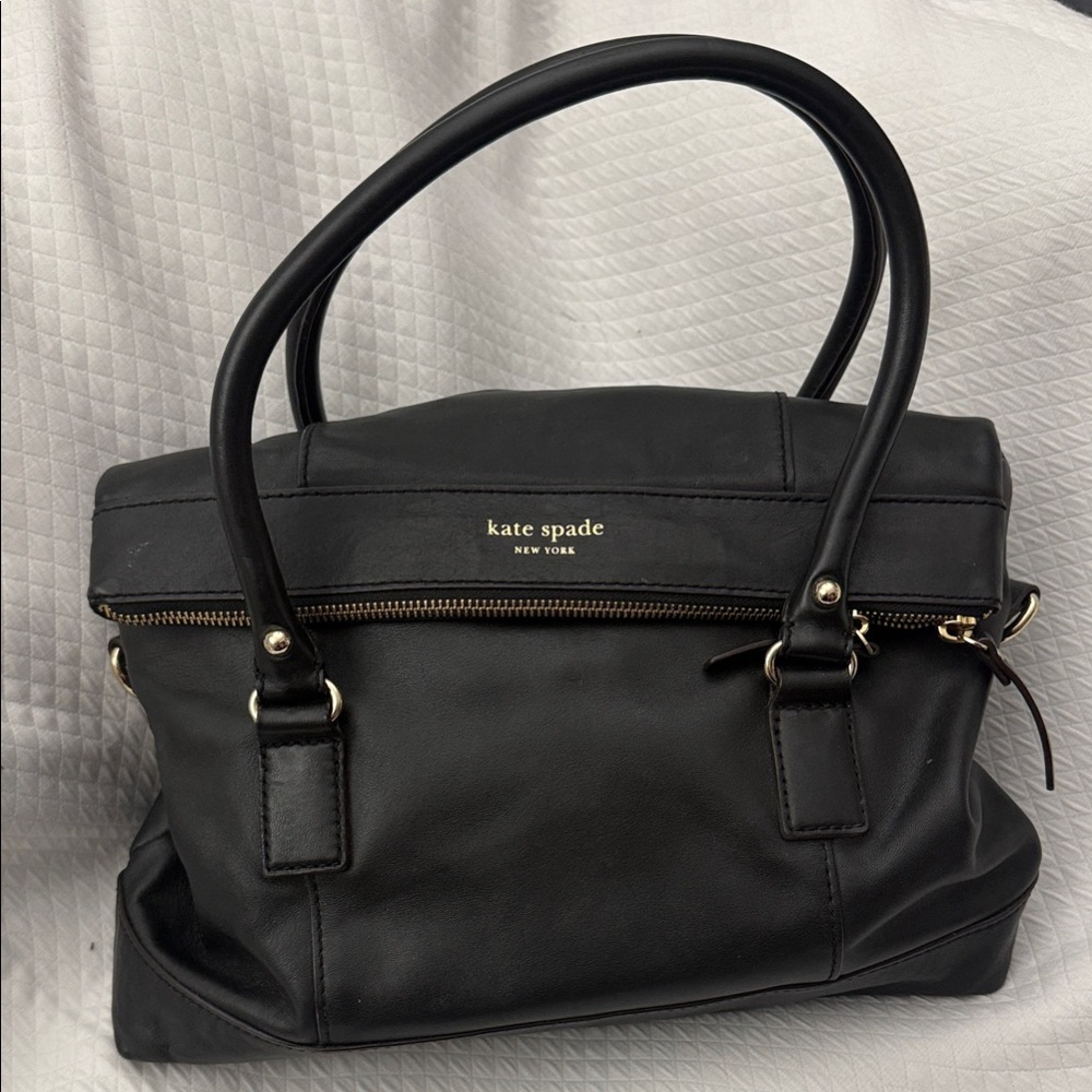 Kate Spade New York Freemont Place Travel Carmen Black Leather Satchel Bag